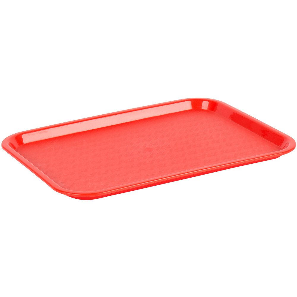 Choice 12" x 16" Red Plastic Fast Food Tray - 48/Case