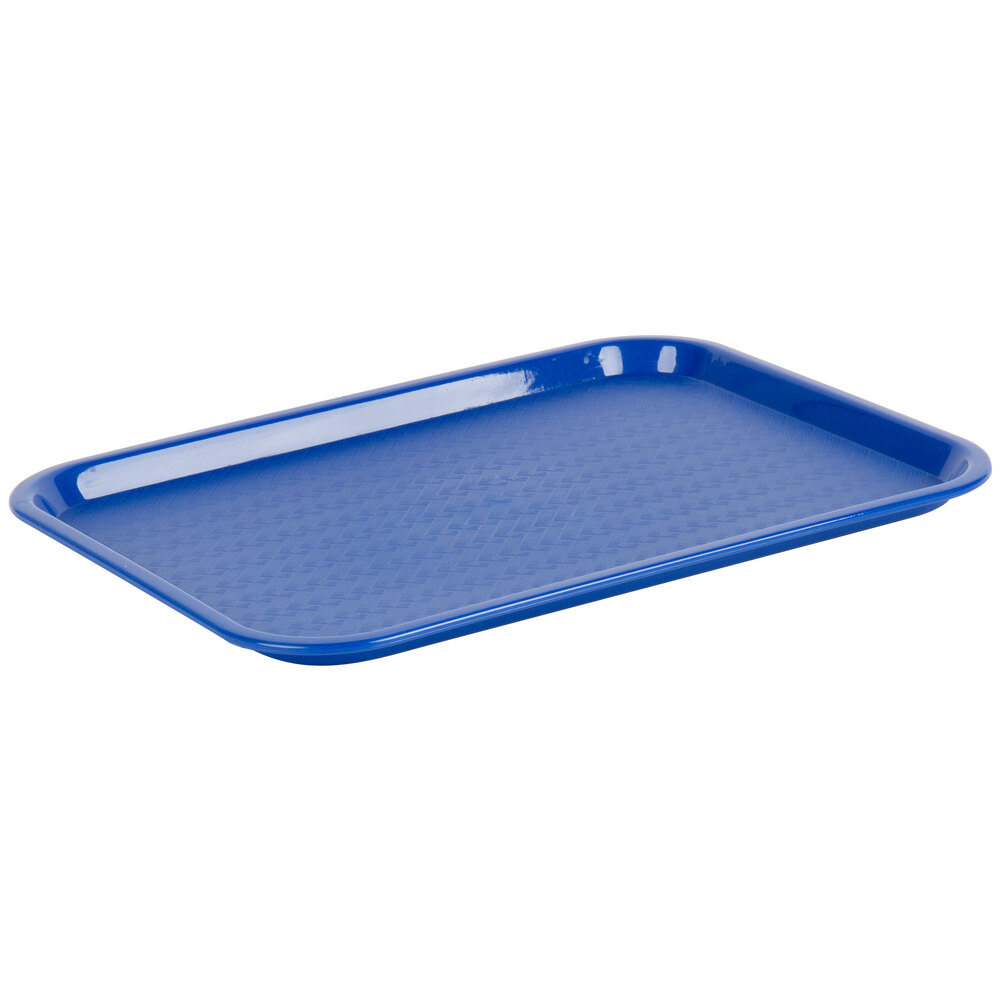 Choice 12" x 16" Blue Plastic Fast Food Tray - 48/Case