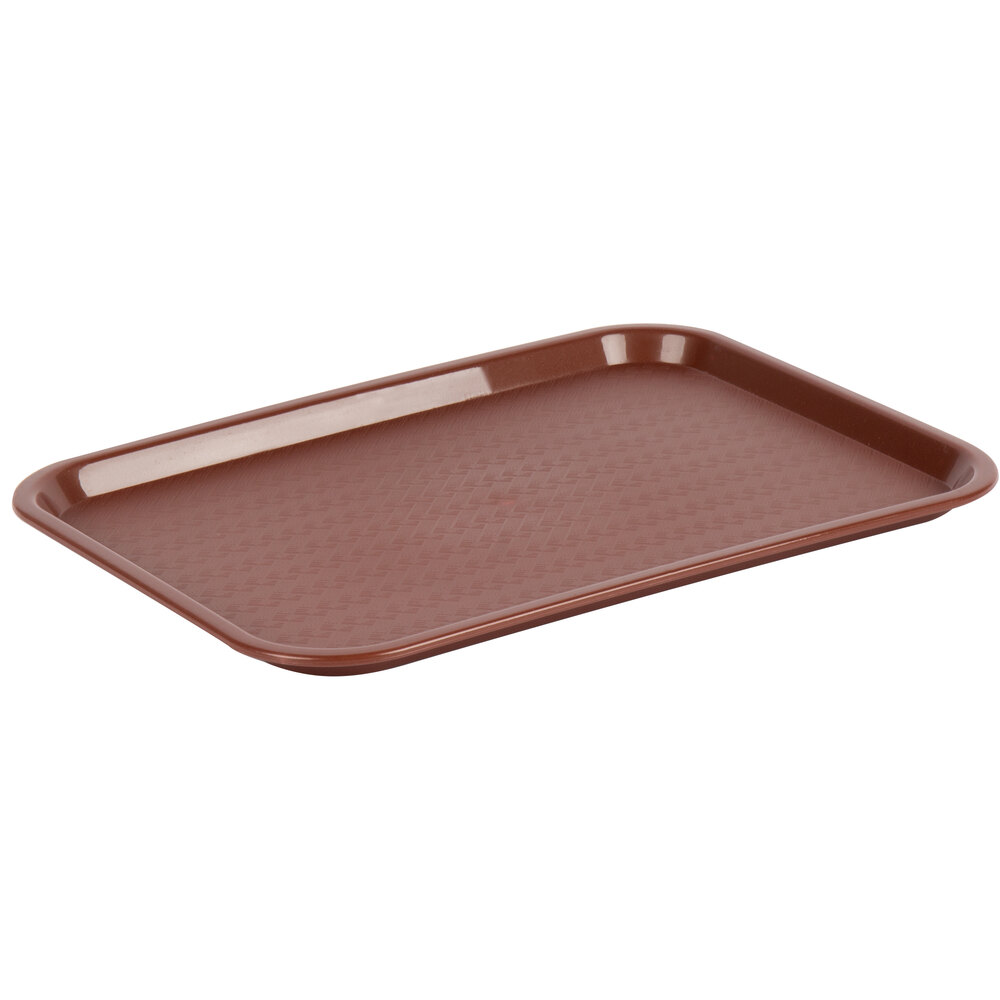Choice 12" x 16" Burgundy Plastic Fast Food Tray - 48/Case