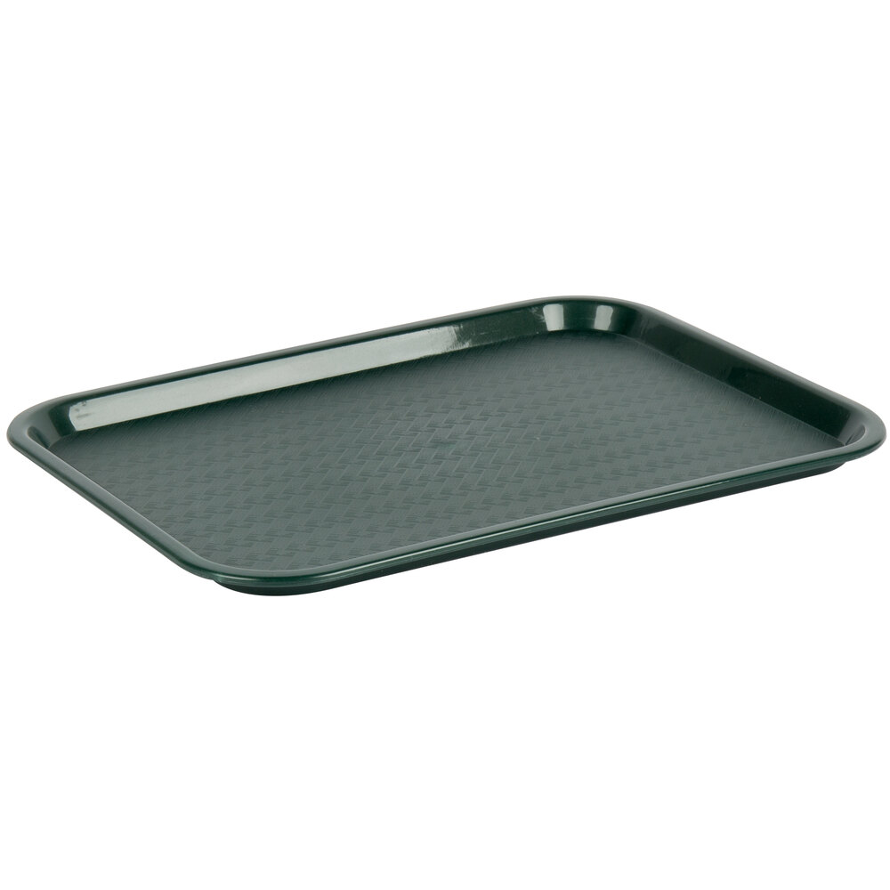Choice 12" x 16" Forest Green Plastic Fast Food Tray - 48/Case