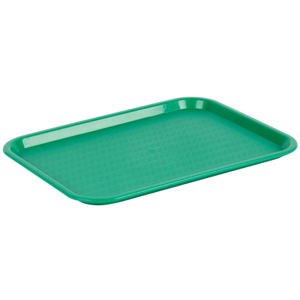 Choice 12" x 16" Green Plastic Fast Food Tray - 48/Case