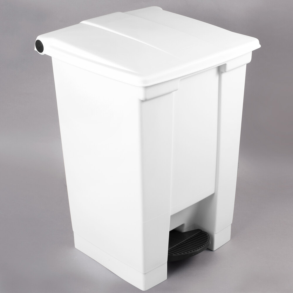 Rubbermaid® FG614400WHT White Rectangular Plastic Step-On Container 48 Qt. / 12 Gallon