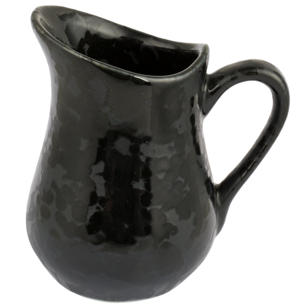 American Metalcraft PBBL4 4 oz. Black Artisanal Porcelain Bell Creamer