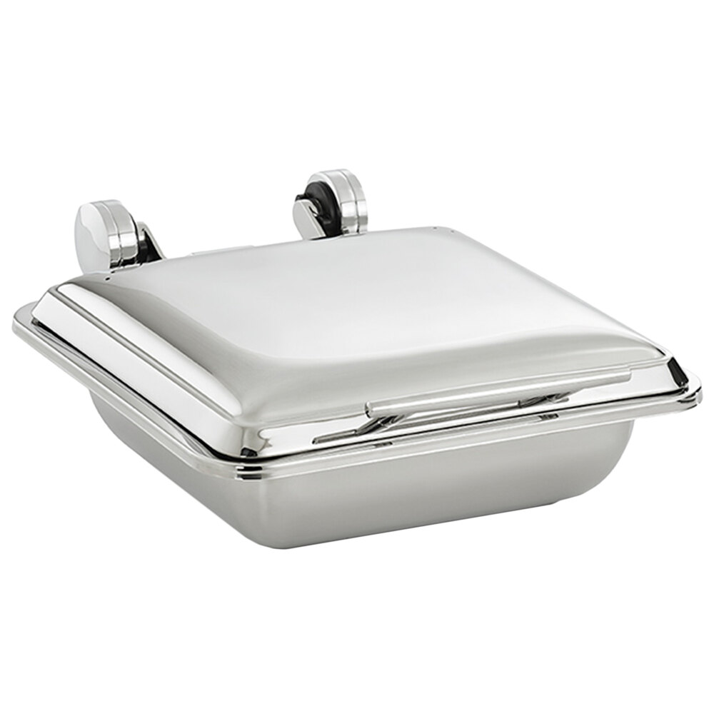 Vollrath 4644025 Mirage® 5.6 Qt. 2/3 Size Square Induction Chafer with Stainless Steel Top and 2/3 Size, 2.5" Deep Super Pan V® Stainless Steel Food Pan