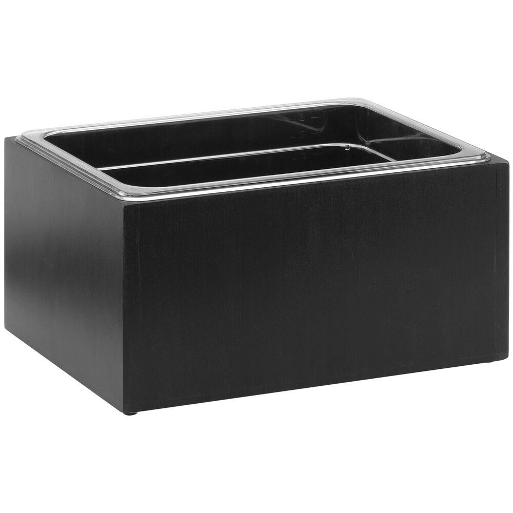 Cal-Mil 475-12-96 Midnight Bamboo Ice Housing with Clear Pan - 20" x 12" x 6 1/2"
