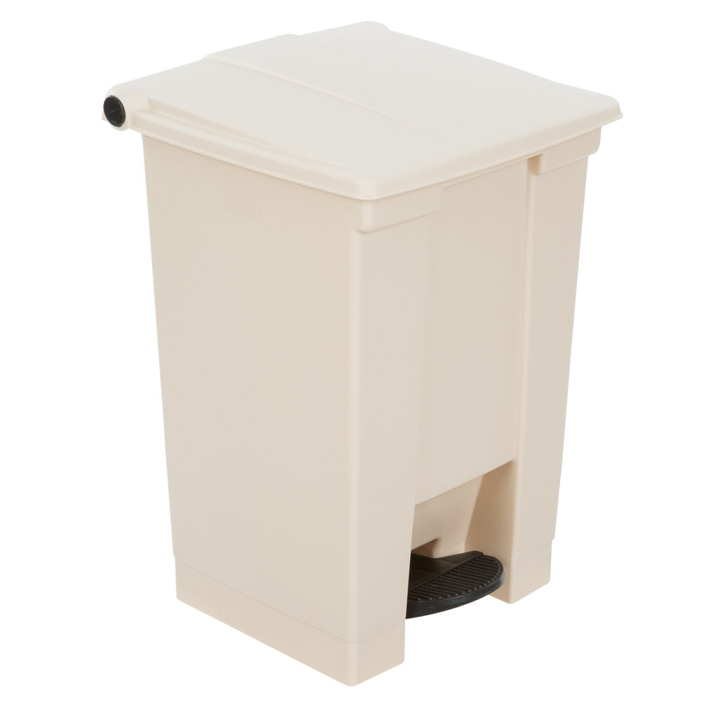 Rubbermaid® FG614400BEIG Beige Rectangular Plastic Step-On Container 48 Qt. / 12 Gallon