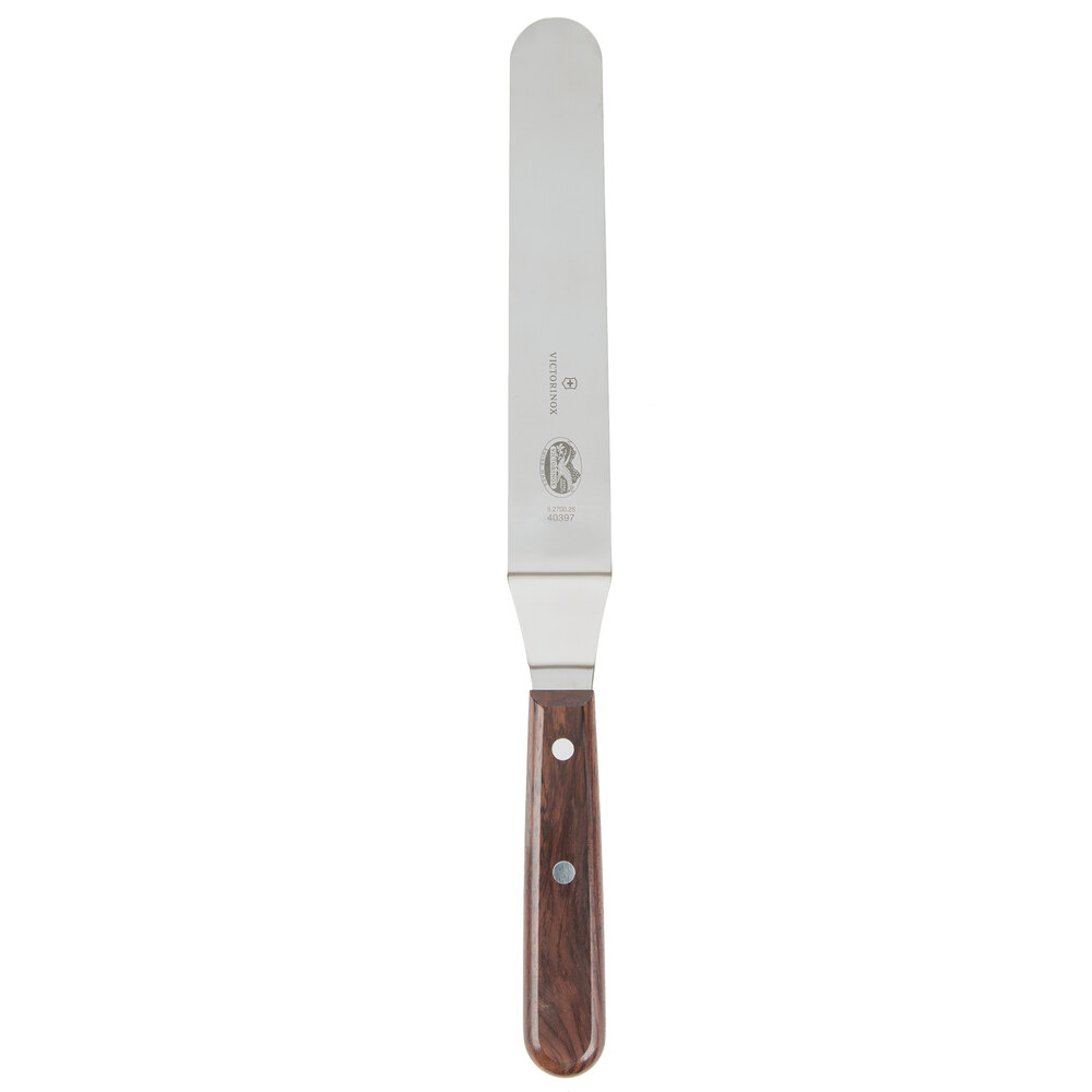 Victorinox 5.2700.25 10" Blade Flexible Offset Baking / Icing Spatula with Wood Handle
