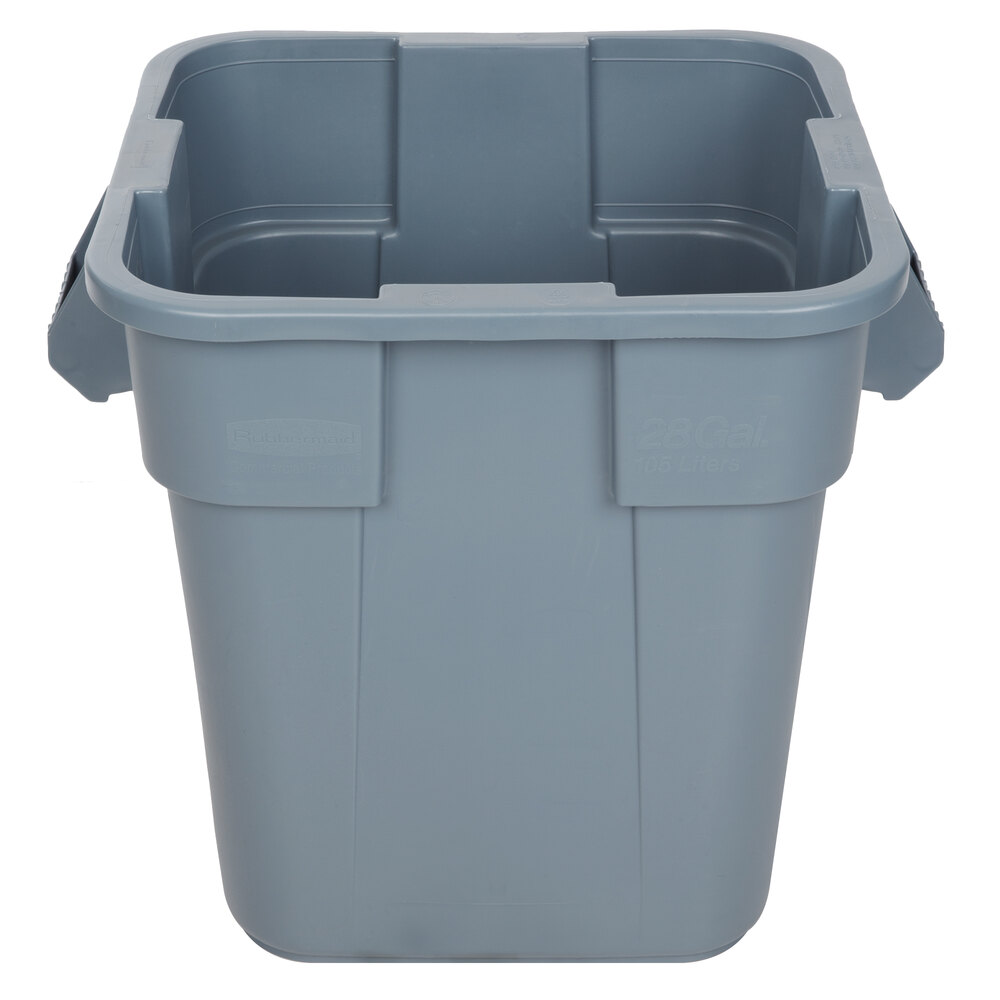 Rubbermaid® FG352600GRAY BRUTE 28 Gallon Gray Square Trash Can