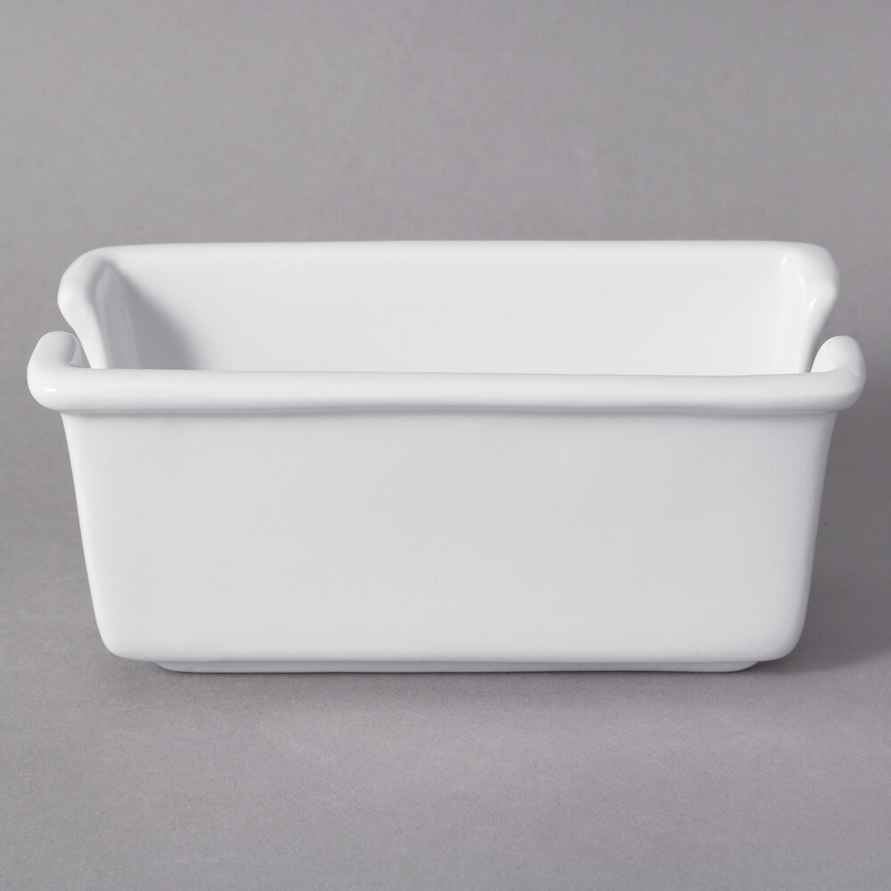 10 Strawberry Street WTR-5SQBX Whittier 5 1/8" x 2 7/8" White Porcelain Sugar Packet Holder - 48/Case