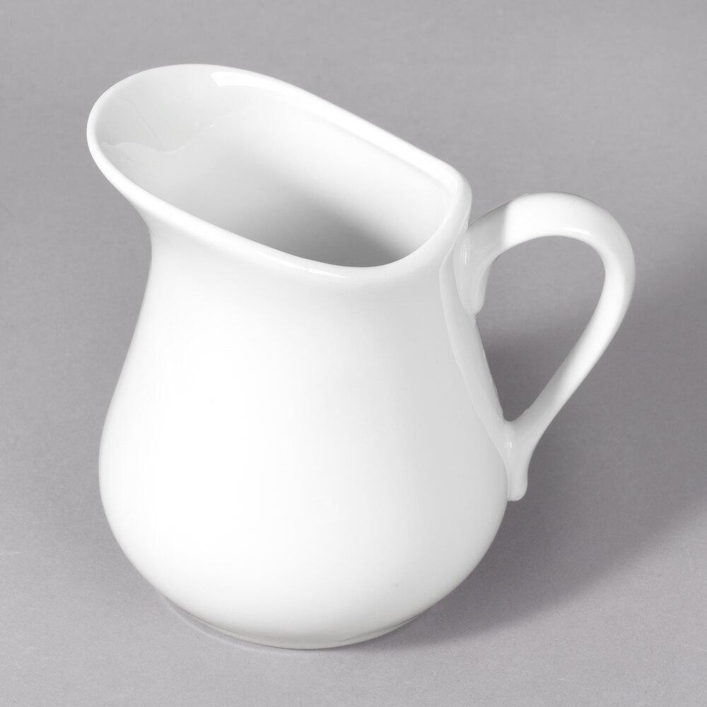 10 Strawberry Street WTR-45JUG Whittier 12 oz. White Porcelain Jug - 6/Case