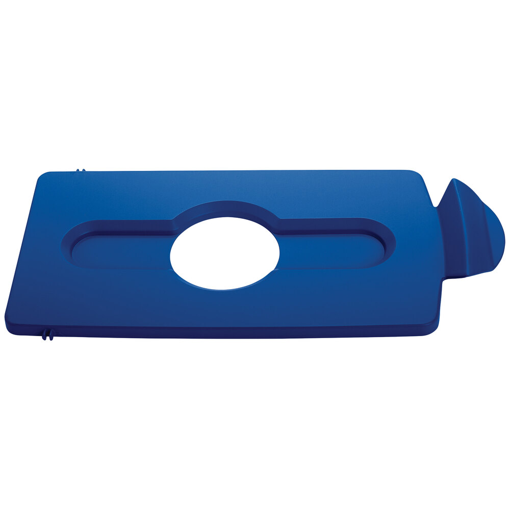 Rubbermaid® 2007889 Slim Jim Recycling Blue Rectangular Hinged Bottle Lid Insert