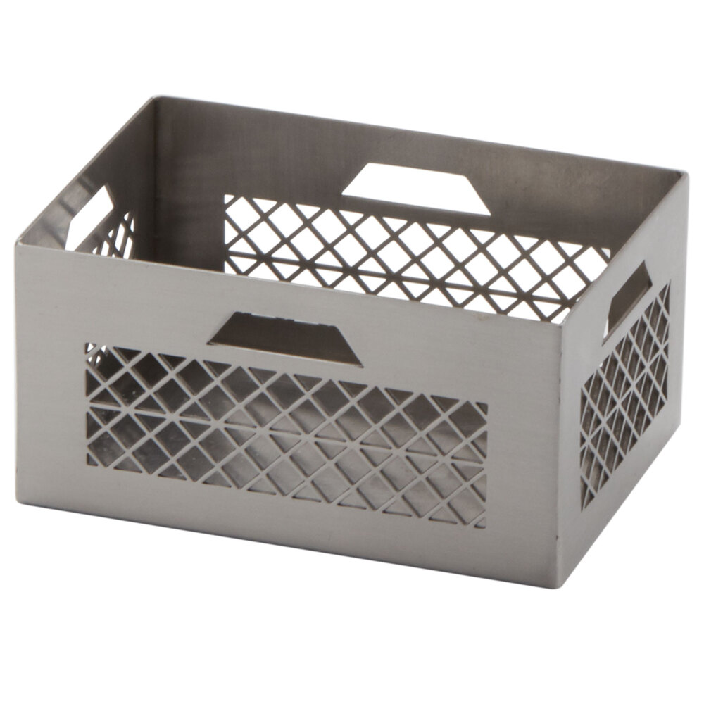 American Metalcraft SPC3 3 1/2" x 2 1/2" Rectangular Stainless Steel Sugar Packet Milk Crate