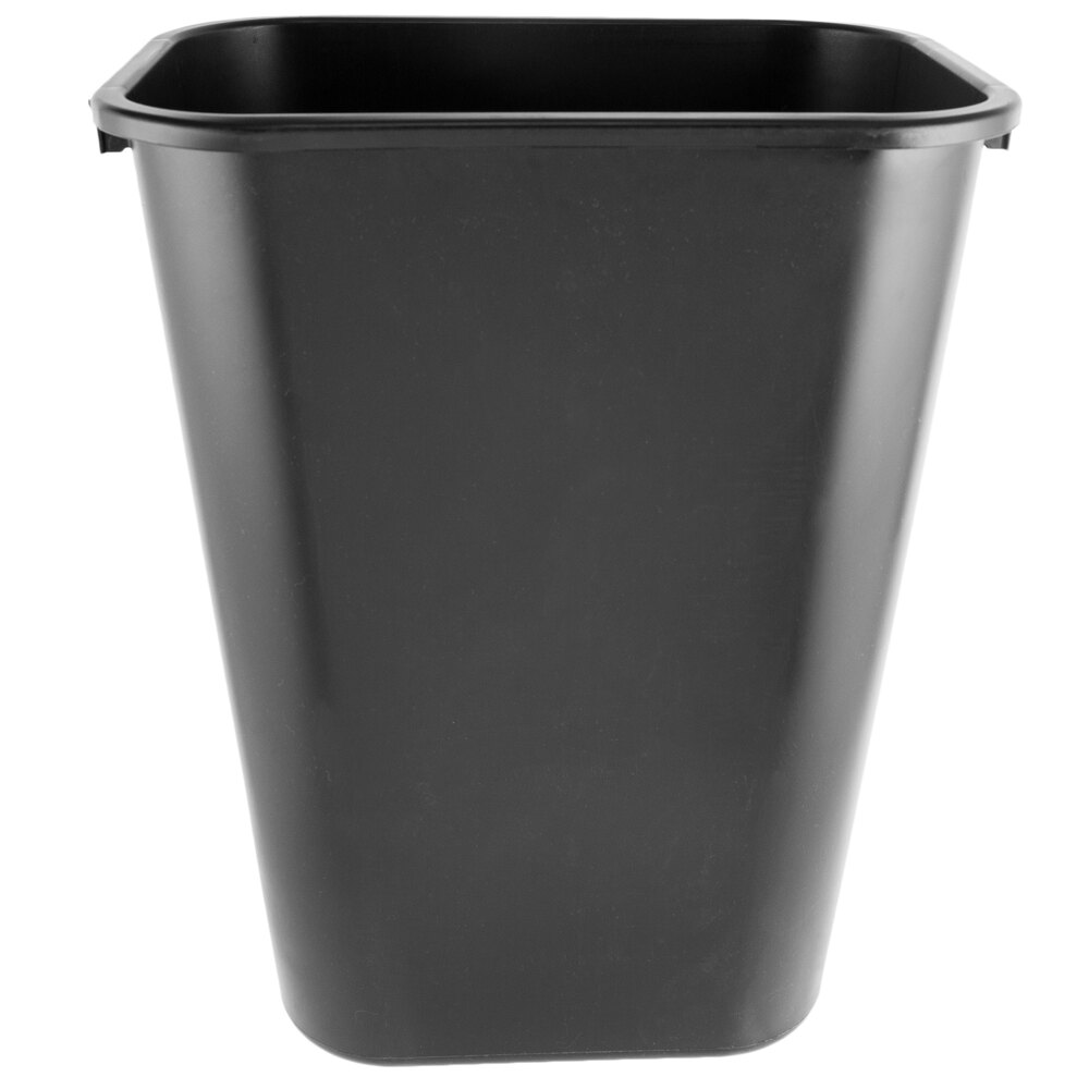 Rubbermaid® FG295700BLA 41 Qt. / 10.25 Gallon Black Rectangular Wastebasket / Trash Can