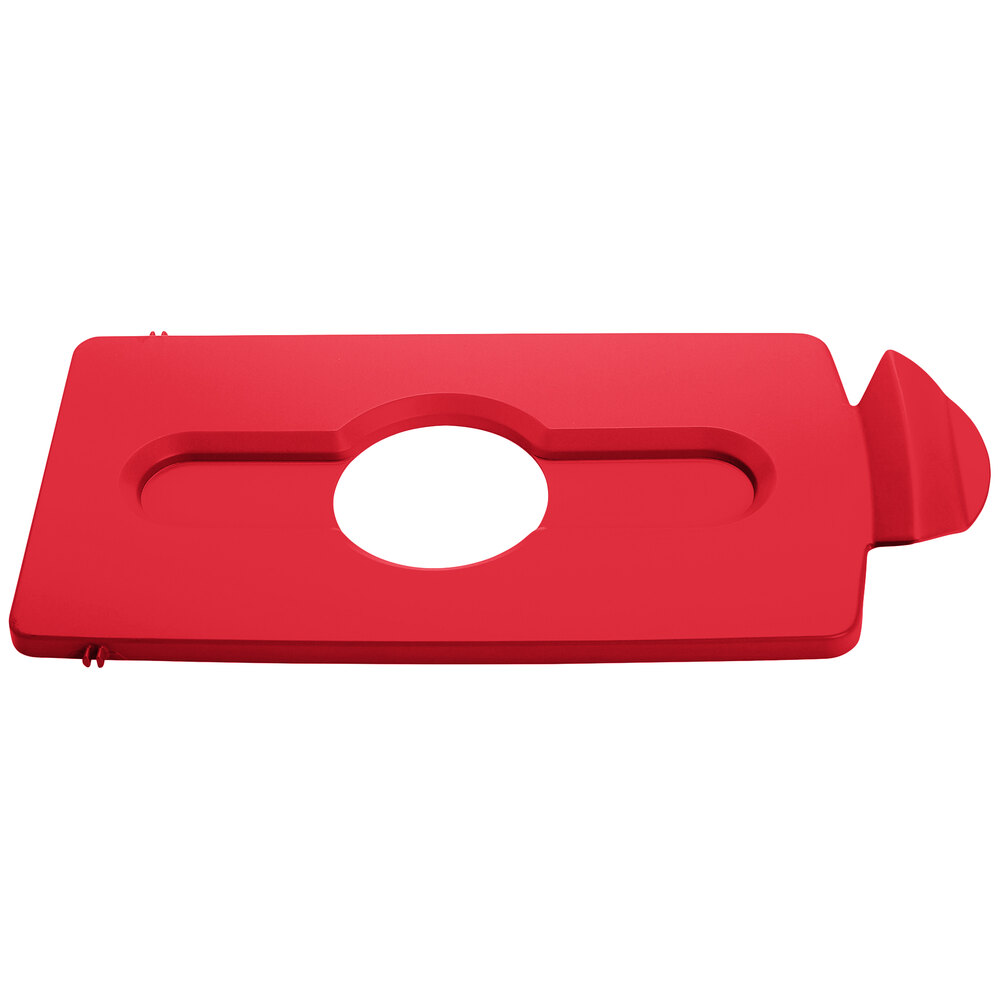 Rubbermaid® 2007193 Slim Jim Recycling Red Rectangular Hinged Bottle Lid Insert