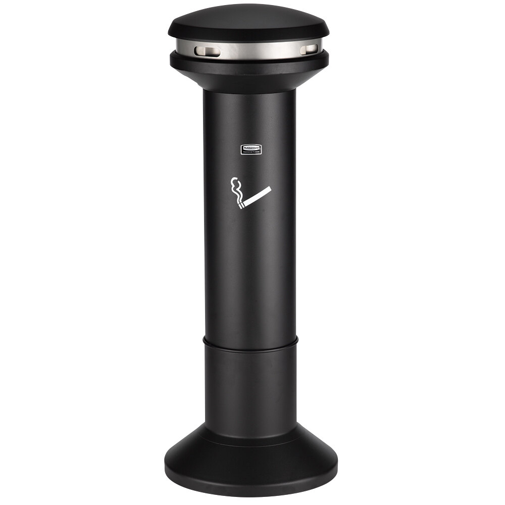 Rubbermaid® FG9W3400BLA Infinity Black Ultra-High-Capacity Free Standing Cigarette Receptacle
