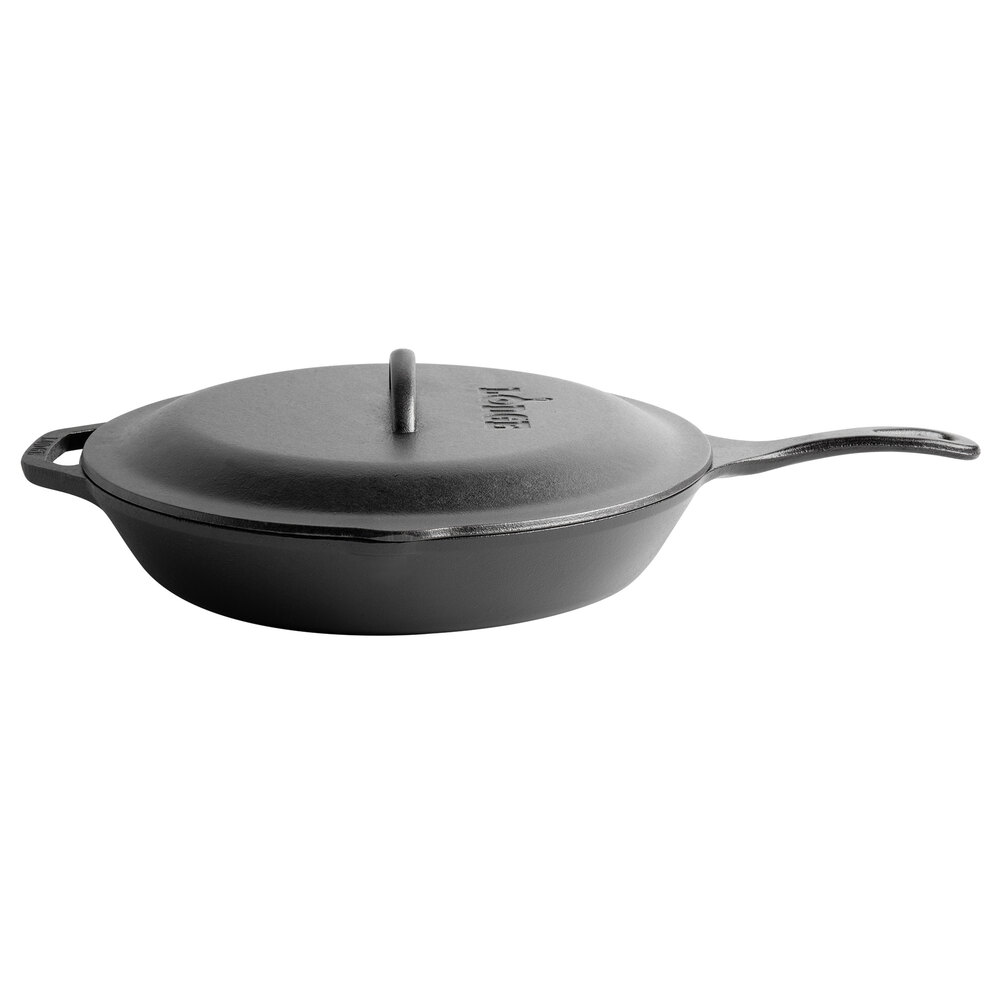 Lodge L12SK3 13 1/4" Pre-Seasoned Cast Iron Skillet with Cover