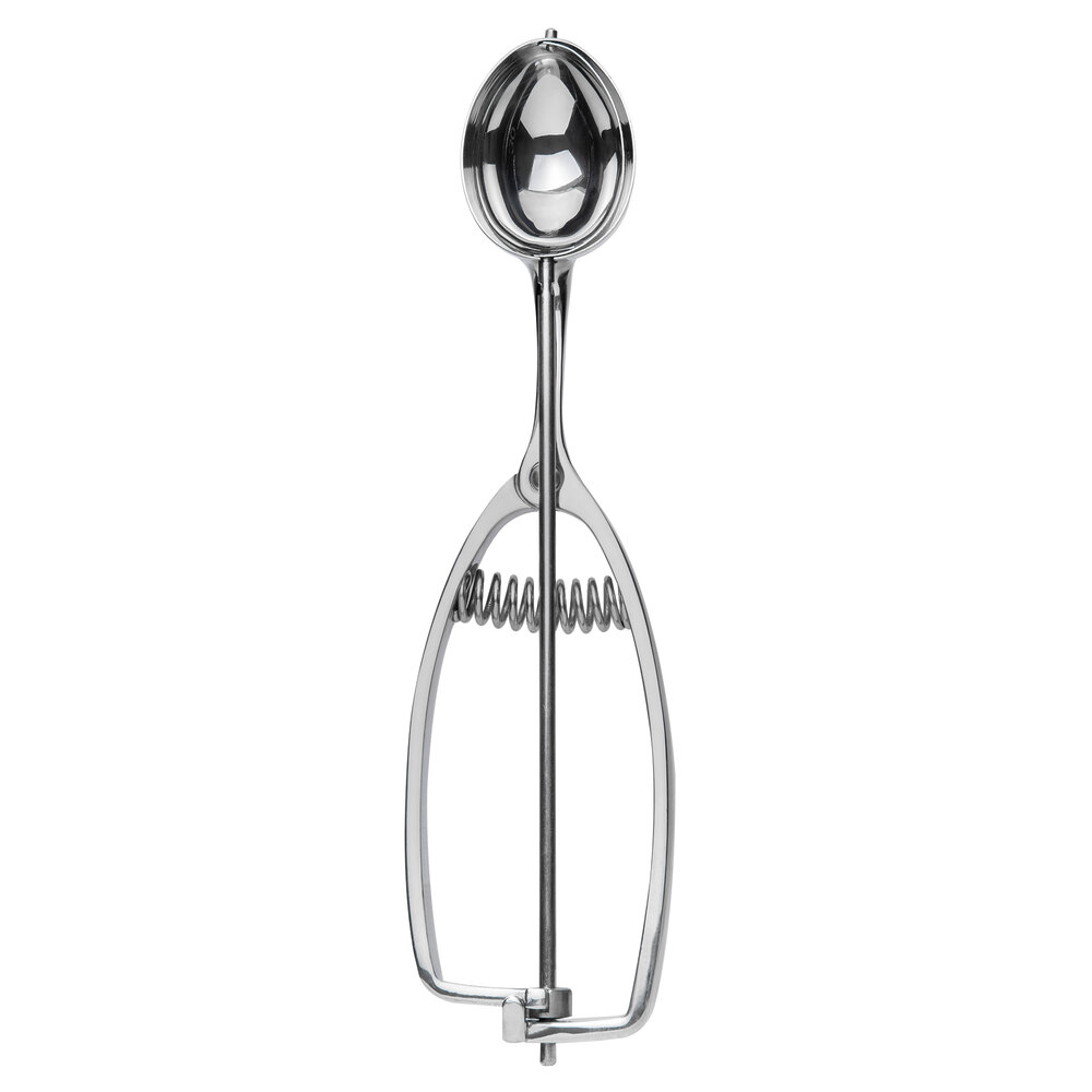 Vollrath 47172 #30 Oval Stainless Steel Squeeze Handle Disher - 0.94 oz.