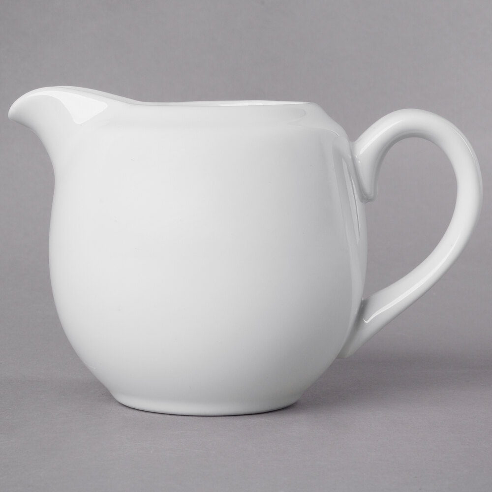 10 Strawberry Street WTR-16 Whittier 11 oz. White Porcelain Creamer - 6/Case