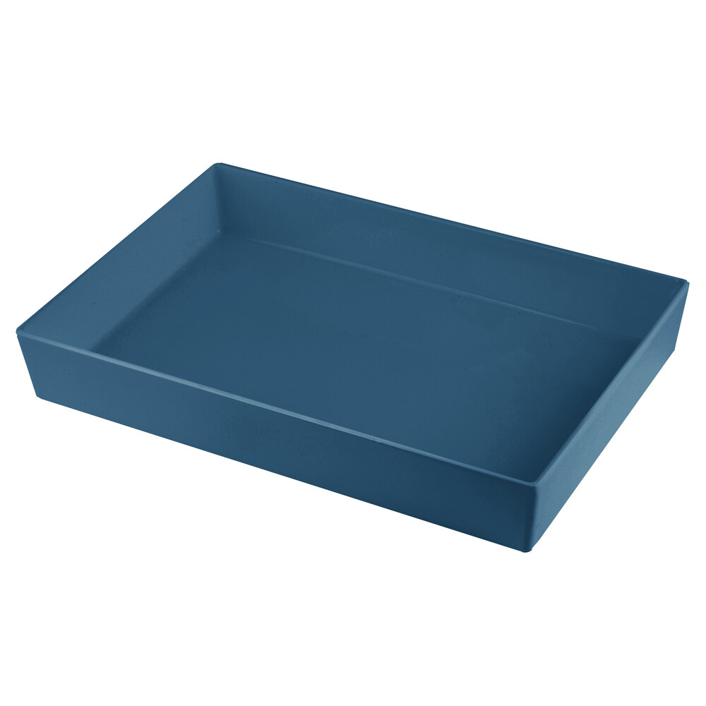 Tablecraft CW5000PB Simple Solutions Full Size Pigeon Blue Cast Aluminum Straight Sided Bowl - 3" Deep