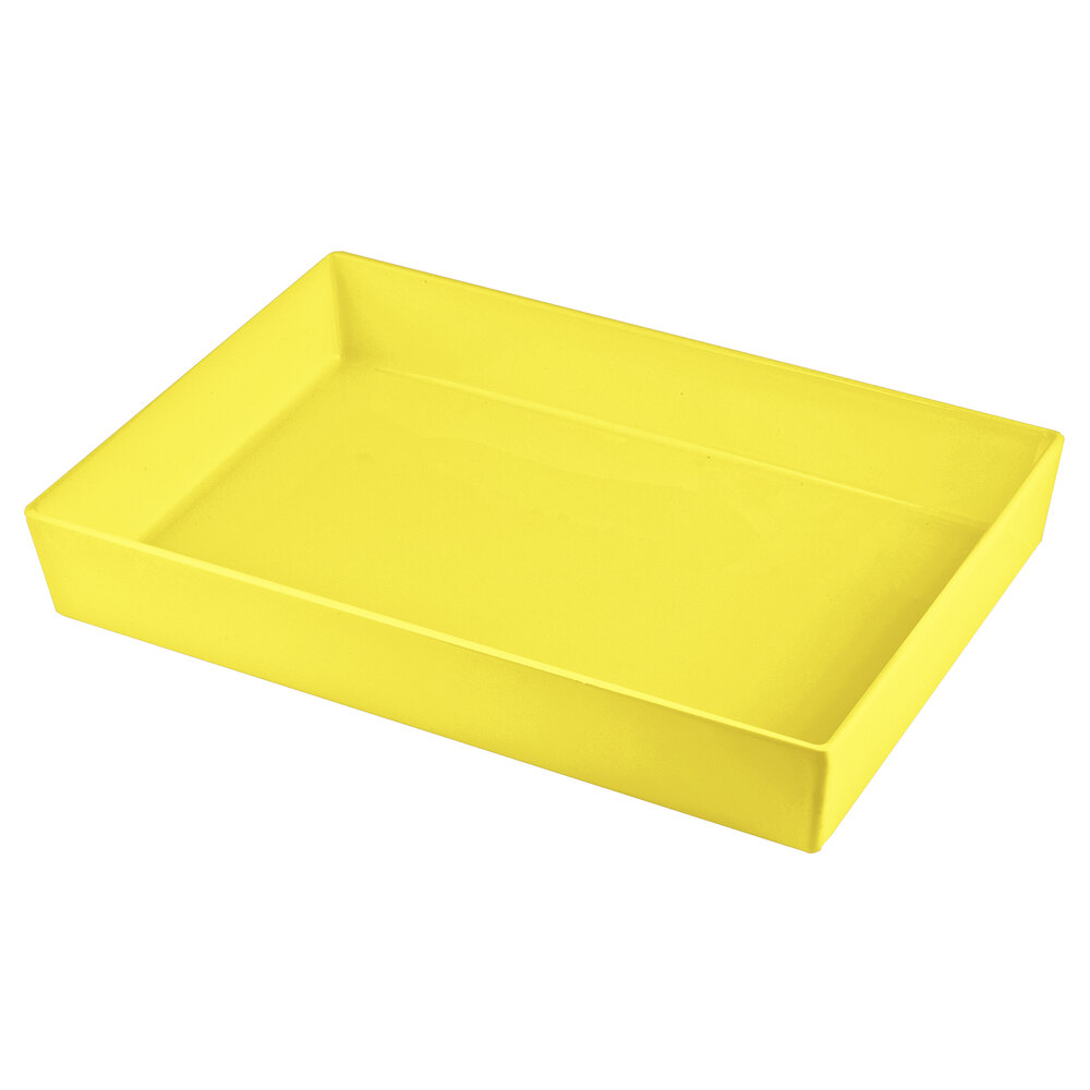 Tablecraft CW5000Y Simple Solutions Full Size Yellow Cast Aluminum Straight Sided Bowl - 3" Deep