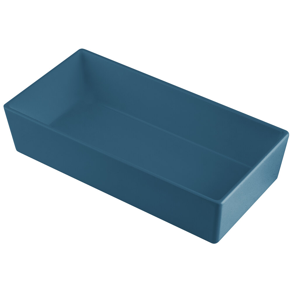 Tablecraft CW5012PB Simple Solutions 1/3 Size Pigeon Blue Cast Aluminum Straight Sided Bowl - 3" Deep