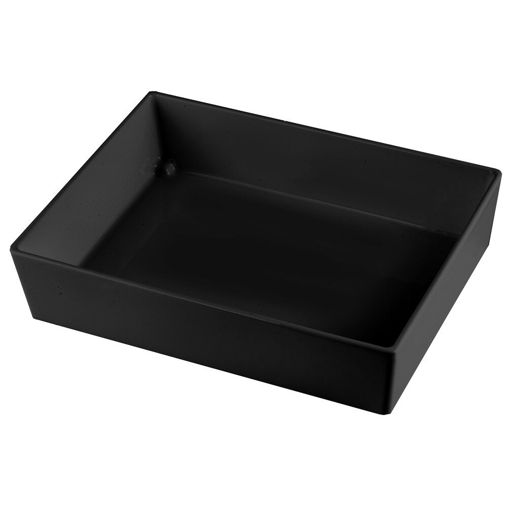 Tablecraft CW5004BK Simple Solutions 1/2 Size Black Cast Aluminum Straight Sided Bowl - 3" Deep