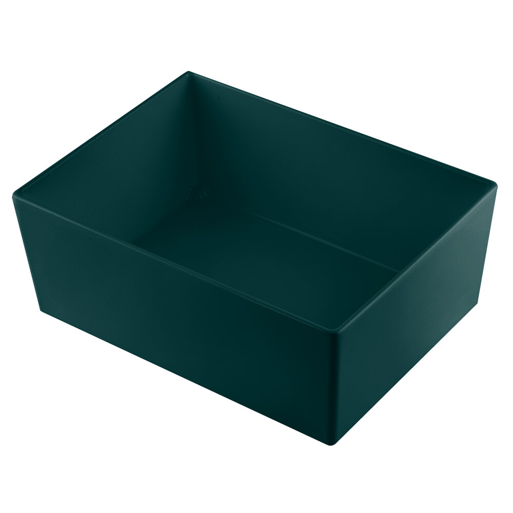 Tablecraft CW5006HGN Simple Solutions 1/2 Size 8 Qt. Hunter Green Cast Aluminum Deep Straight Sided Bowl - 5" Deep