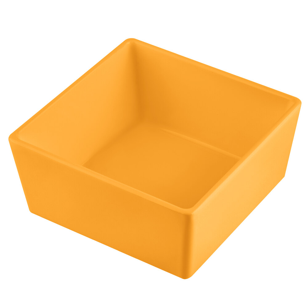 Tablecraft CW5016X Simple Solutions 1/6 Size Orange Cast Aluminum Straight Sided Bowl - 3" Deep