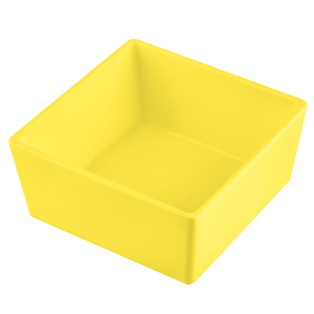 Tablecraft CW5016Y Simple Solutions 1/6 Size Yellow Cast Aluminum Straight Sided Bowl - 3" Deep