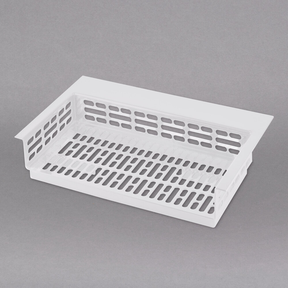 Tablecraft CW1086W Simple Solutions 21 1/4" x 13 7/8" x 5" White Cast Aluminum Perforated Single Cold Well Drop-In Template