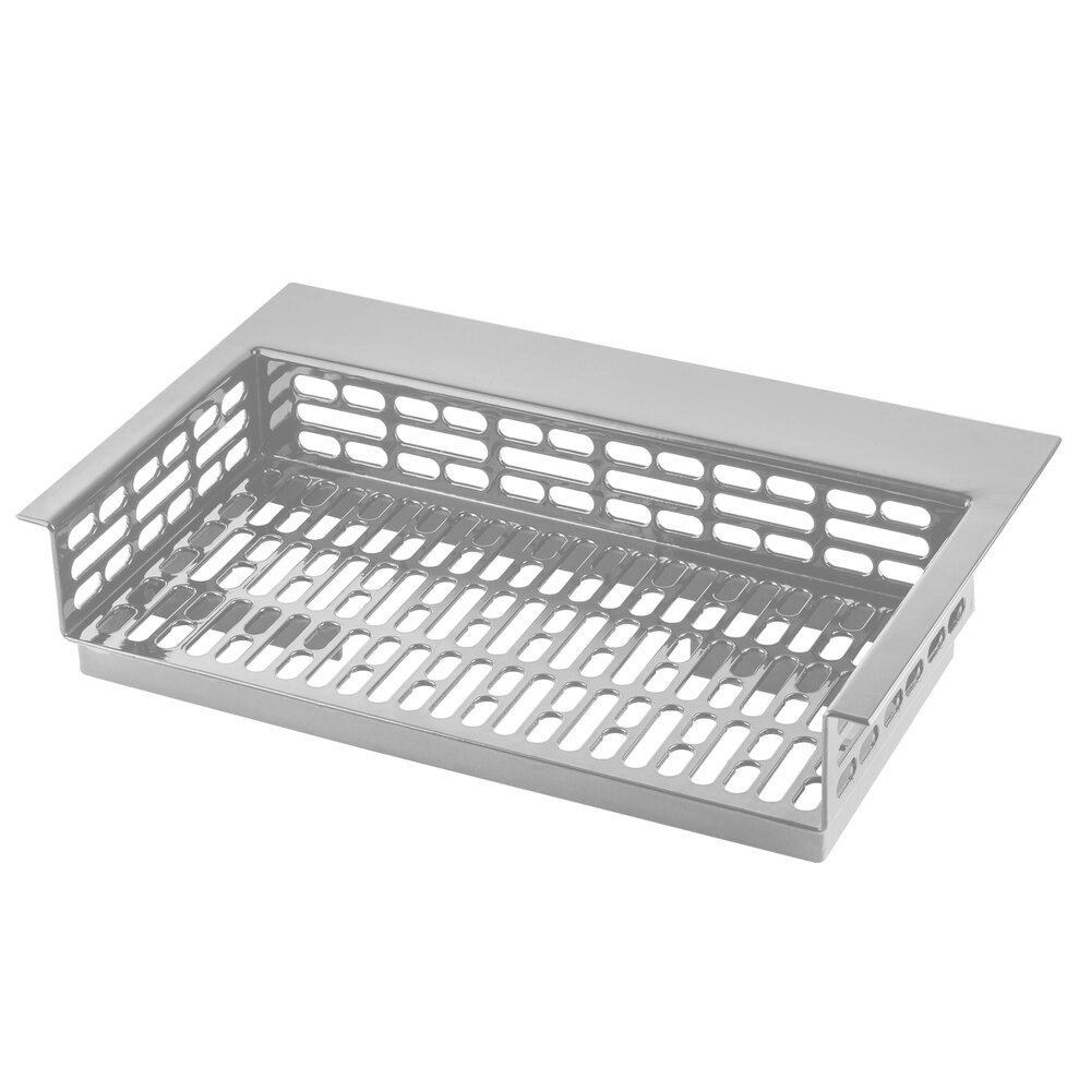 Tablecraft CW1092BRA Simple Solutions 21 1/4" x 14 7/8" x 5" Brushed Aluminum Perforated Single Cold Well Drop-In Template