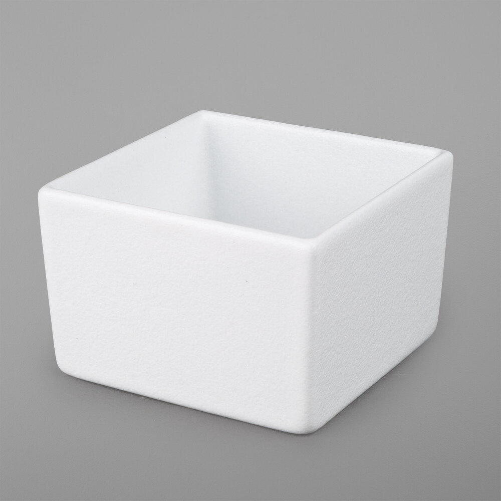 G.E.T. Enterprises COMP13WW Bugambilia 1.7 Qt. Classic Textured Finish White Resin-Coated Aluminum Square Dressing Insert