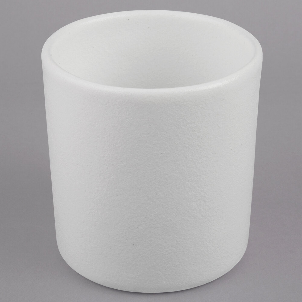 G.E.T. Enterprises COMP12WW Bugambilia 1.7 Qt. Classic Textured Finish White Resin-Coated Aluminum Round Dressing Insert