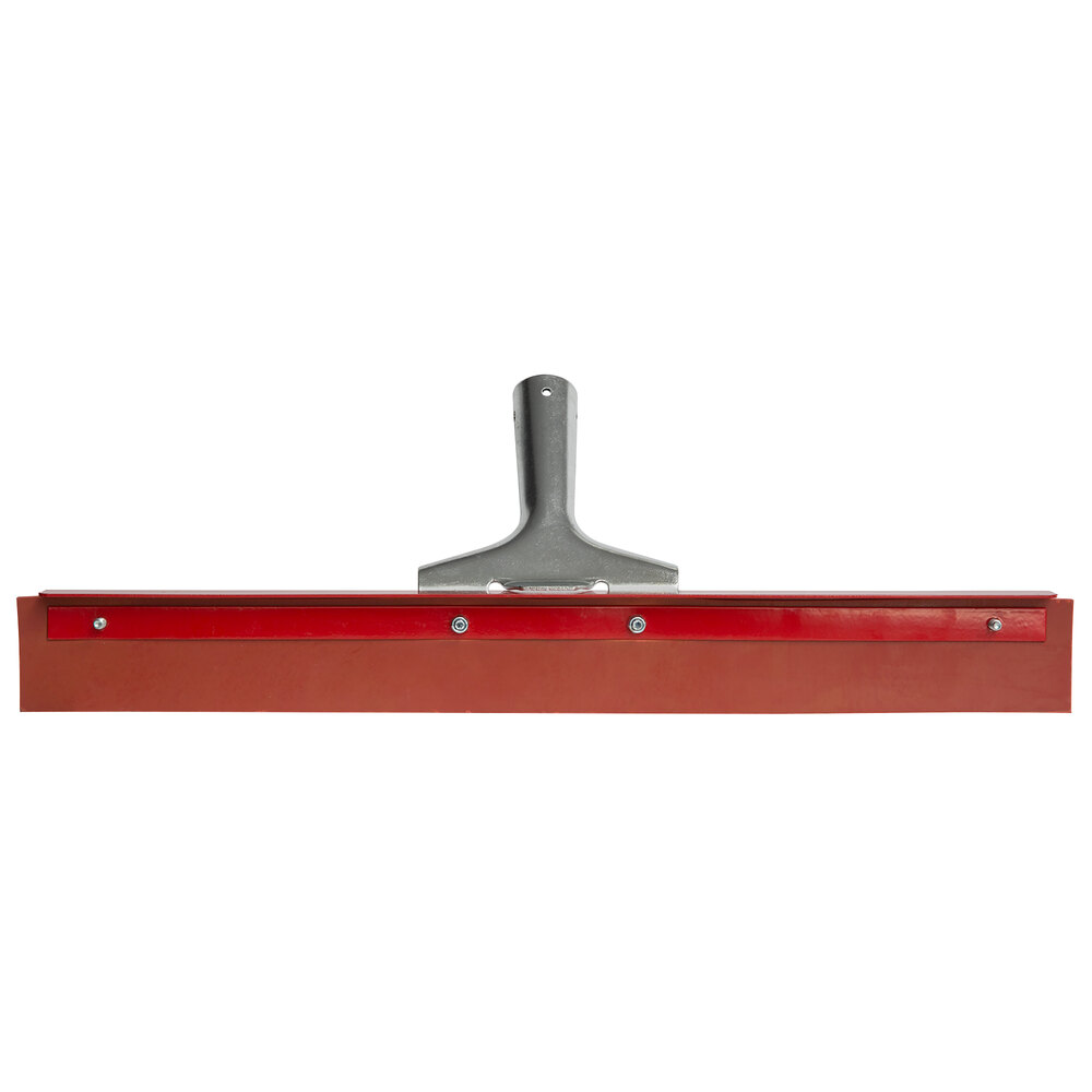 Carlisle 4007500 Flo-Pac 18" Straight Red Gum Rubber Heavy-Duty Floor Squeegee with Metal Frame