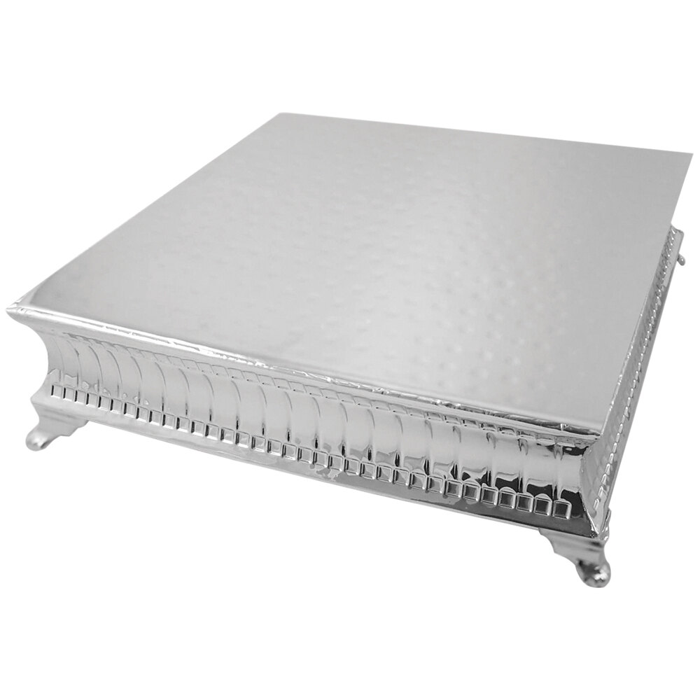 Tabletop Classics by Walco AC9127 18" Contemporary Square Nickel-Plated Cake Stand