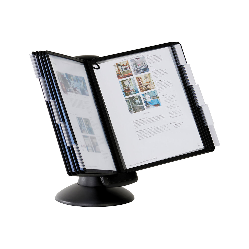 Durable 553901 SHERPA Black Borders Letter Sized 10 Panel Motion Desktop Reference System