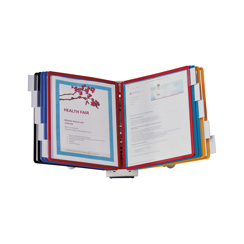 Durable 554200 SHERPA 10" x 5 5/8" x 13 7/8" Assorted Borders 10 Panel Desktop Reference System