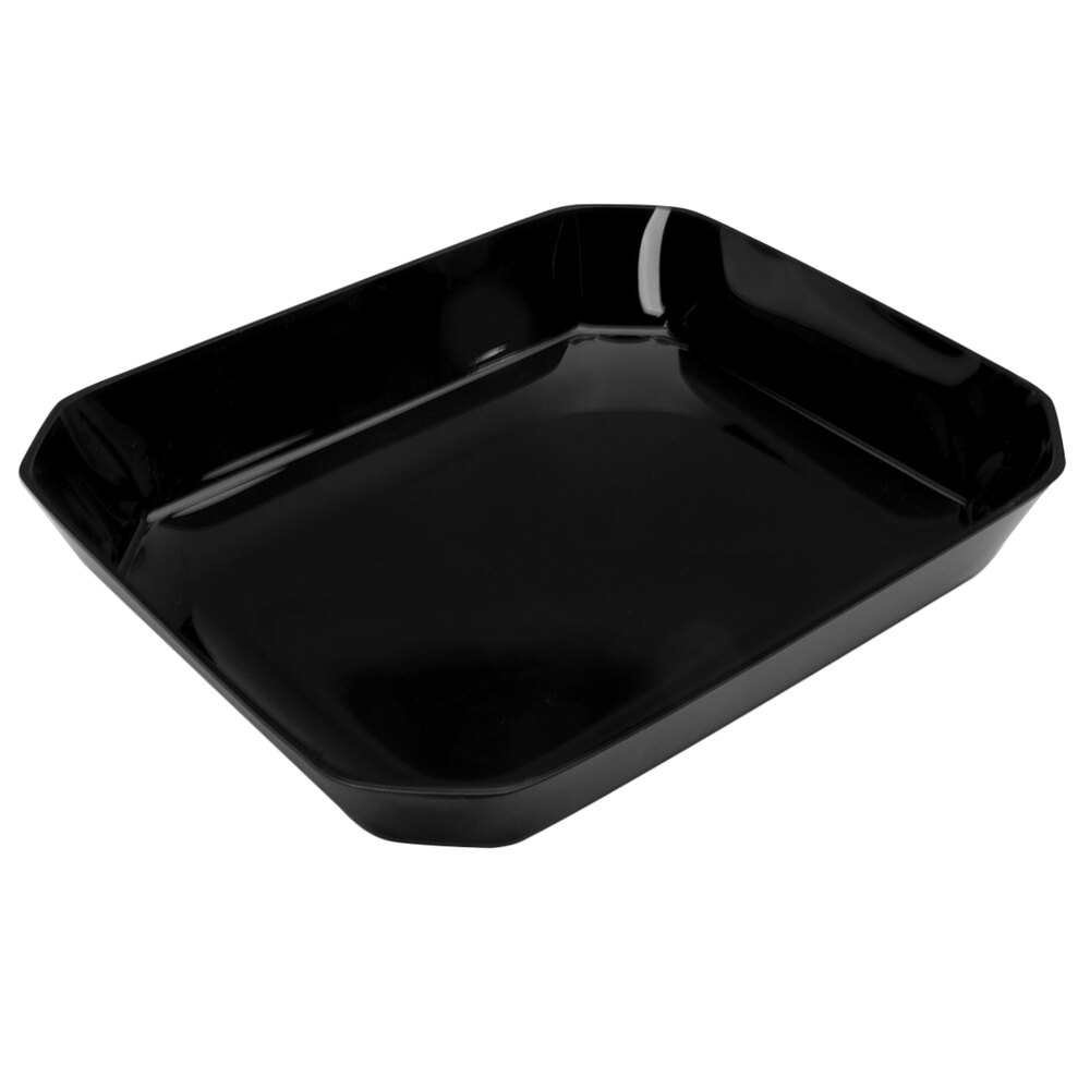 Delfin from Steelite International DFBCC151010 120 oz. Cut Corner Black Rectangular Acrylic Bowl