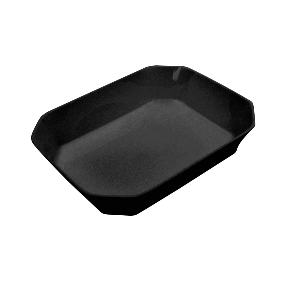 Delfin from Steelite International DFBCC10810 64 oz. Cut Corner Black Rectangular Acrylic Bowl
