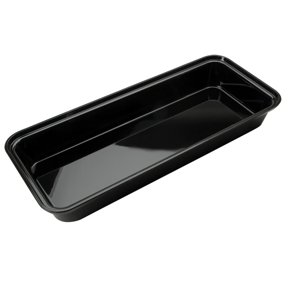 Delfin from Steelite International DFBRC15610 15" x 6 1/2" x 2" Black Acrylic Market Tray