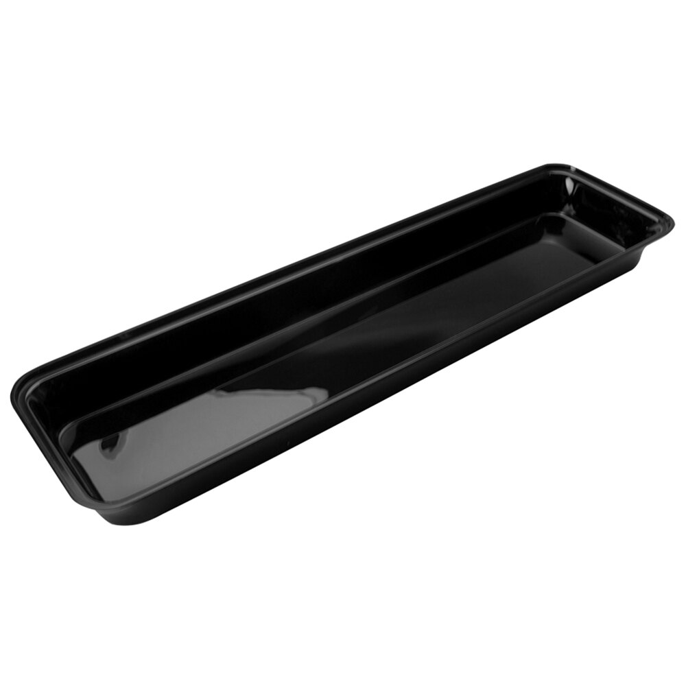 Delfin from Steelite International DFBRC24610 24" x 6 1/2" x 2" Black Acrylic Market Tray
