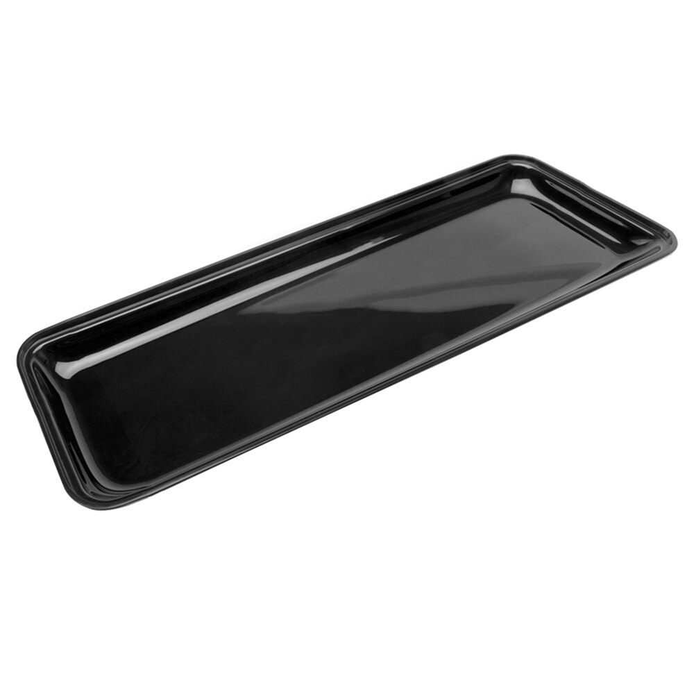 Delfin from Steelite International DFTRC241010 24" x 10" x 1" Black Acrylic Market Tray