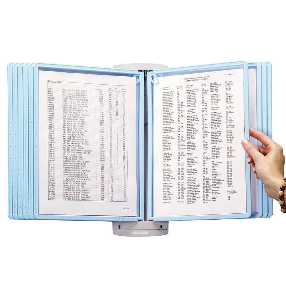 Durable 594306 SHERPA Blue / Gray Letter Sized 10 Panel Wall-Mount Reference System