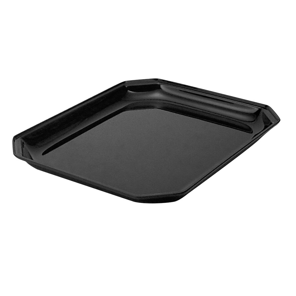 Delfin from Steelite International DFICC121010 Cut Corner Black 12" x 10" x 1" Rectangular Acrylic Bowl Insert