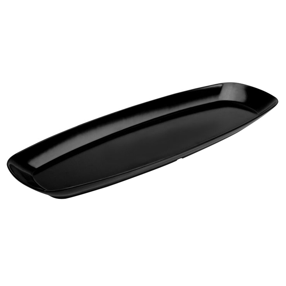 Delfin from Steelite International DFSOV218010 21" x 8" Black Oval Melamine Salmon Platter
