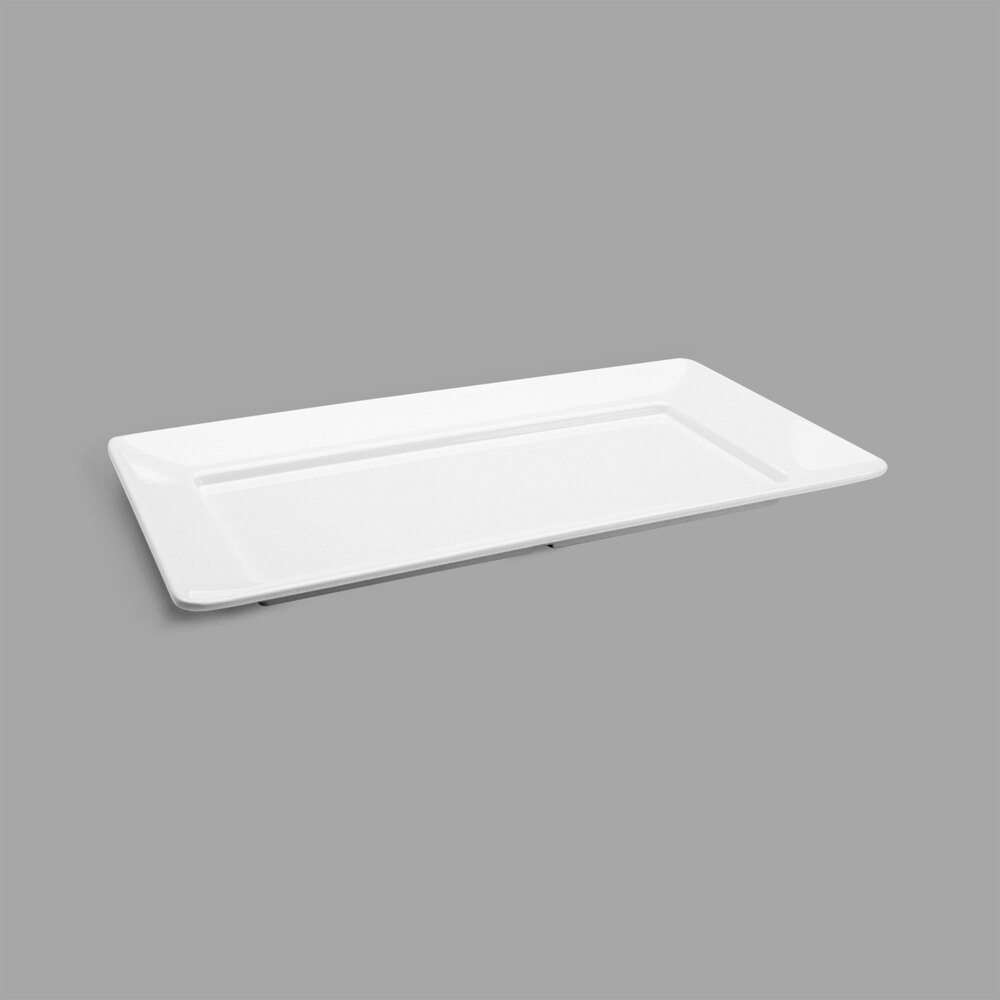Delfin from Steelite International DFTRC2112AS020 21" x 12" x 1 1/2" Pacific Rim White Rectangular Melamine Tray