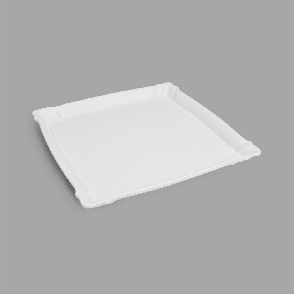 Delfin from Steelite International DFTSQ11CF020 11" x 11" x 1 1/4" Cafe White Square Melamine Tray