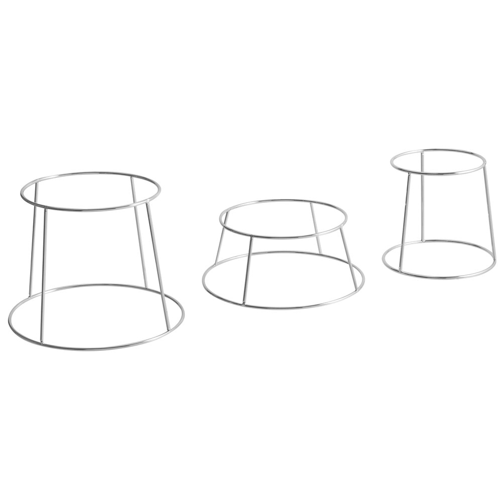 Choice Chrome Plated Steel 3-Piece Display Stand Set
