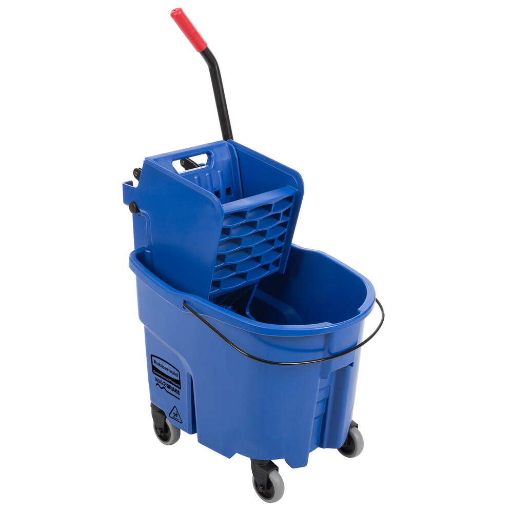 Rubbermaid® FG758888BLUE WaveBrake® 35 Qt. Blue Mop Bucket with Side Press Wringer