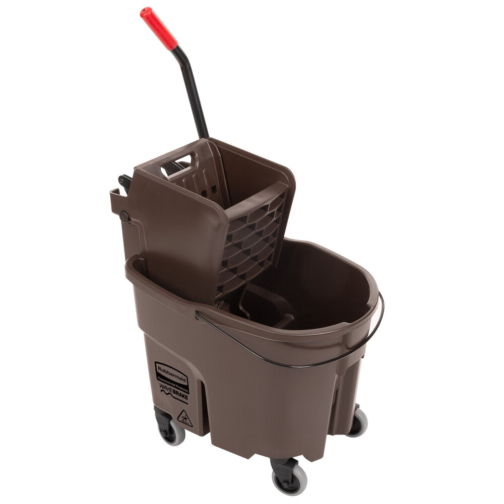 Rubbermaid® FG758088BRN WaveBrake® 35 Qt. Brown Mop Bucket with Side Press Wringer